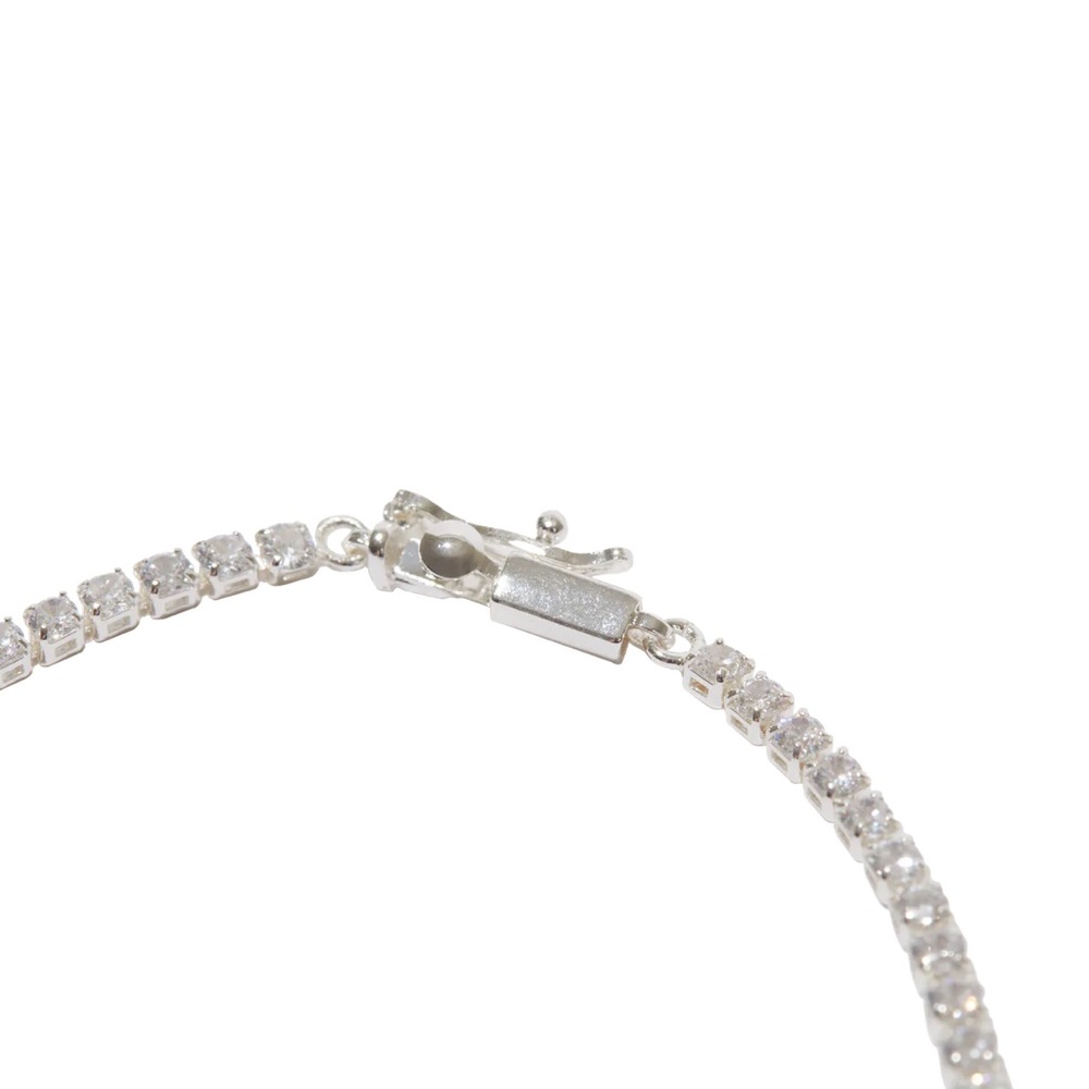 Luv Aj - THE PRONG-SET TENNIS NECKLACE- SILVER - Picture 4 of 6